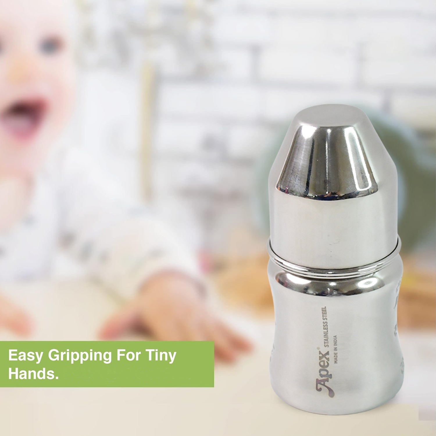 Apex Premium Stainless Steel Baby Feeding Bottle (125 ML / 1 Pc) Apex Premium Stainless Steel Baby Feeding Bottle (125 ML / 1 Pc)